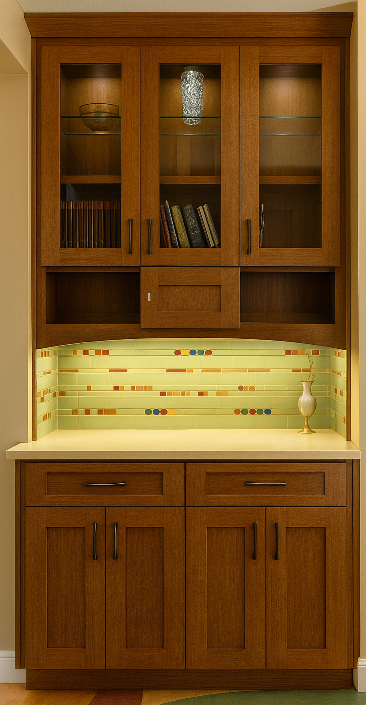 Arts and Crafts built in cabinetin Bay Area home